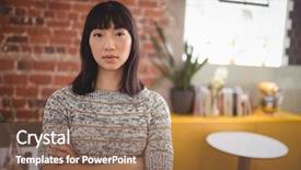  Presentation with young sing woman singing young - Colorful slide deck enhanced with stern - portrait of confident beautiful young backdrop and a violet colored foreground