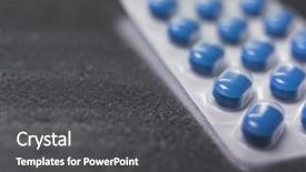  Presentation with pills - Presentation theme with steroid - blister pack of blue medicine background and a dark gray colored foreground
