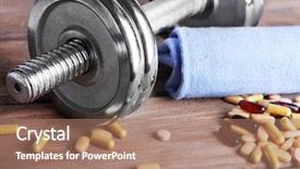  Presentation with tablets - Cool new presentation theme with steroid - dumbbell towel and colorful pills backdrop and a coral colored foreground