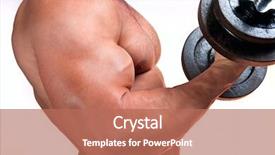  Presentation with training aspire man running - Theme consisting of steroid - man with a bar weights background and a coral colored foreground