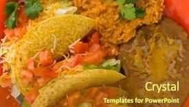  Presentation with jalapeno - Presentation theme with sterotype - plate of sterotypical mexican food background and a tawny brown colored foreground
