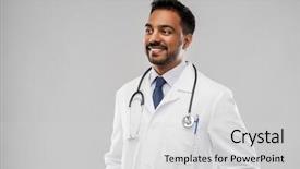  Presentation with medicine - Colorful presentation theme enhanced with stesthoscope - medicine profession and healthcare concept backdrop and a light gray colored foreground