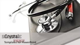  Presentation with red medical - Amazing PPT layouts having stethescope - close up macro backdrop and a light gray colored foreground