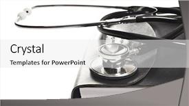  Presentation with diary - Slide set with stethescope - close up macro background and a white colored foreground