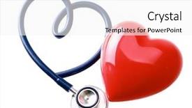  Presentation with heart medical - PPT layouts featuring stethescope - medical stethoscope and heart isolated background and a white colored foreground