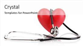  Presentation with medical heart - Slide set having stethescope - medical stethoscope and heart isolated background and a white colored foreground