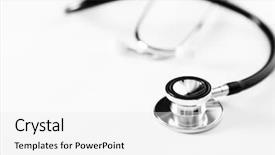  Presentation with medical - Beautiful presentation theme featuring stethescope - medical stetoskop isolated backdrop and a white colored foreground