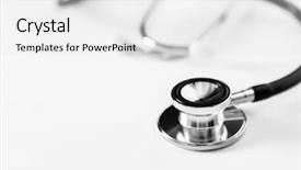  Presentation with medical - PPT theme having stethescope - medical stetoskop isolated background and a white colored foreground