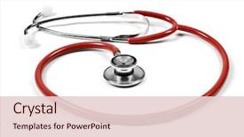  Presentation with stethoscope and red heart health - Colorful slide deck enhanced with stethescope - red doctor's stethoscope backdrop and a lemonade colored foreground