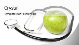  Presentation with teachnology and brain white - Theme consisting of stethescope - stethoscope on a white background background and a white colored foreground