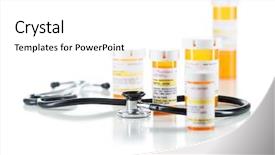  Presentation with medical information - Beautiful PPT theme featuring medical perscription - group of non-proprietary medicine prescription backdrop and a white colored foreground