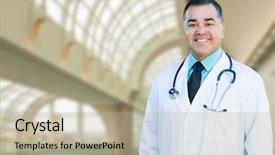  Presentation with male nurse - Presentation theme having  background and a  colored foreground