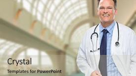  Presentation with male nurse - PPT theme featuring  background and a  colored foreground