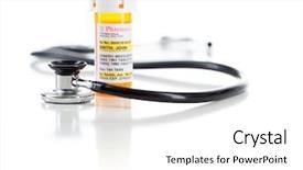  Presentation with prescription - Cool new slides with medical perscription - one non-proprietary medicine prescription bottle backdrop and a white colored foreground