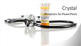  Presentation with burnout in medicine - Presentation theme having medical perscription - one non-proprietary medicine prescription bottle background and a white colored foreground