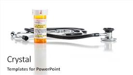  Presentation with cyber security medicine medical - PPT theme enhanced with medical perscription - one non-proprietary medicine prescription bottle background and a  colored foreground