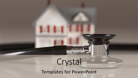  Presentation with house - Slides featuring stethoscope and model house background and a light gray colored foreground