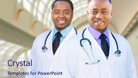  Presentation with african american doctors - Colorful slide deck enhanced with  backdrop and a  colored foreground