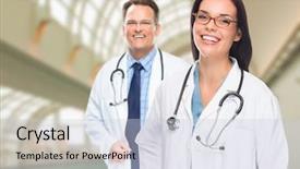  Presentation with nurses - Slides consisting of  background and a  colored foreground