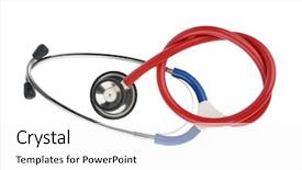  Presentation with medical profession - PPT theme having stethoscope-against-white-background-symbol background and a white colored foreground