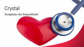  Presentation with cardiovascular - Presentation having stethoscope and a heart symbol background and a white colored foreground