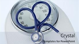  Presentation with heart disease diet - PPT layouts consisting of factor - stethoscope and balance symbol photo background and a light blue colored foreground