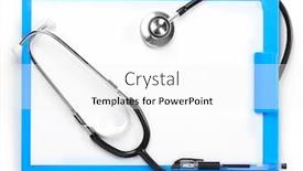  Presentation with clipboard stethoscope - Colorful PPT theme enhanced with stethoscope and blue clipboard isolated backdrop and a white colored foreground