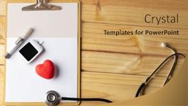  Presentation with glucometer - PPT theme having stethoscope-and-clipboard-with-glucometer background and a yellow colored foreground