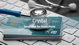  Presentation with computer repair - Theme with stethoscope and credit cards background and a teal colored foreground