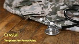  Presentation with military - Slides with stethoscope and military uniform background and a tawny brown colored foreground
