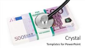  Presentation with disaster - Cool new PPT layouts with healthcare disaster - stethoscope and money isolated backdrop and a white colored foreground