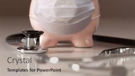  Presentation with bank - Cool new slide deck with stethoscope-and-piggy-bank-wearing backdrop and a light gray colored foreground