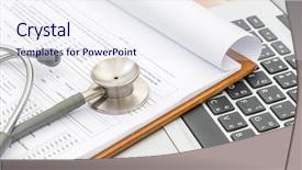  Presentation with prescription pad - Cool new presentation with stethoscope and prescription on laptop backdrop and a sky blue colored foreground