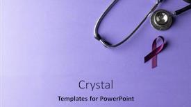  Presentation with mental healthcare - PPT theme enhanced with stethoscope-and-purple-add background and a light blue colored foreground