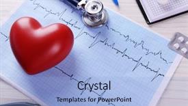  Presentation with heart - Presentation theme with stethoscope and red heart background and a light blue colored foreground