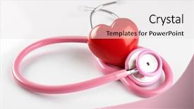  Presentation with heart failure - PPT layouts featuring stethoscope and red plastic heart background and a sky blue colored foreground