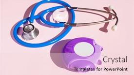  Presentation with inhaler - Theme consisting of stethoscope-asthma-inhaler-medicine-medical background and a lemonade colored foreground