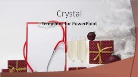  Presentation with medical clipboard - Slides having stethoscope-blank-clipboard-two-glasses background and a light gray colored foreground