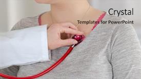  Presentation with monitoring - PPT layouts with stethoscope blood pressure cuff - close up heartbeat monitoring background and a  colored foreground