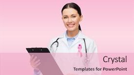  Presentation with clipboard stethoscope - Slide set enhanced with stethoscope clipboard and pink cancer background and a lemonade colored foreground