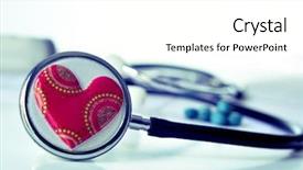  Presentation with cardiovascular - Presentation consisting of stethoscope for the cardiovascular background and a white colored foreground