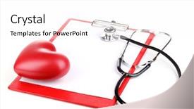  Presentation with clipboard stethoscope - Presentation design consisting of cardiology template - stethoscope heart and blank clipboard background and a white colored foreground