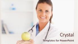  Presentation with surgery - Cool new slides with stethoscope holding an apple backdrop and a  colored foreground