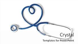  Presentation with shape heart - Theme enhanced with stethoscope in shape of heart background and a white colored foreground