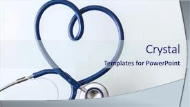  Presentation with medical sign - Beautiful presentation theme featuring stethoscope in the form backdrop and a sky blue colored foreground
