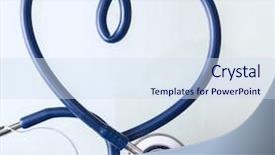  Presentation with medical sign - Beautiful PPT theme featuring stethoscope in the form backdrop and a sky blue colored foreground
