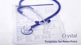  Presentation with medical prevention - PPT layouts enhanced with stethoscope-lying-on-medical-form background and a sky blue colored foreground