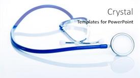  Presentation with instrument - Presentation theme enhanced with stethoscope medical instrument isolated over a white background background and a white colored foreground