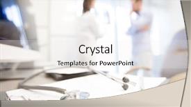  Presentation with medical desk - Beautiful slides featuring patient documentation - stethoscope of clinician on medical backdrop and a white colored foreground