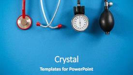  Presentation with medical concept - Presentation design consisting of stethoscope on a blue background background and a teal colored foreground